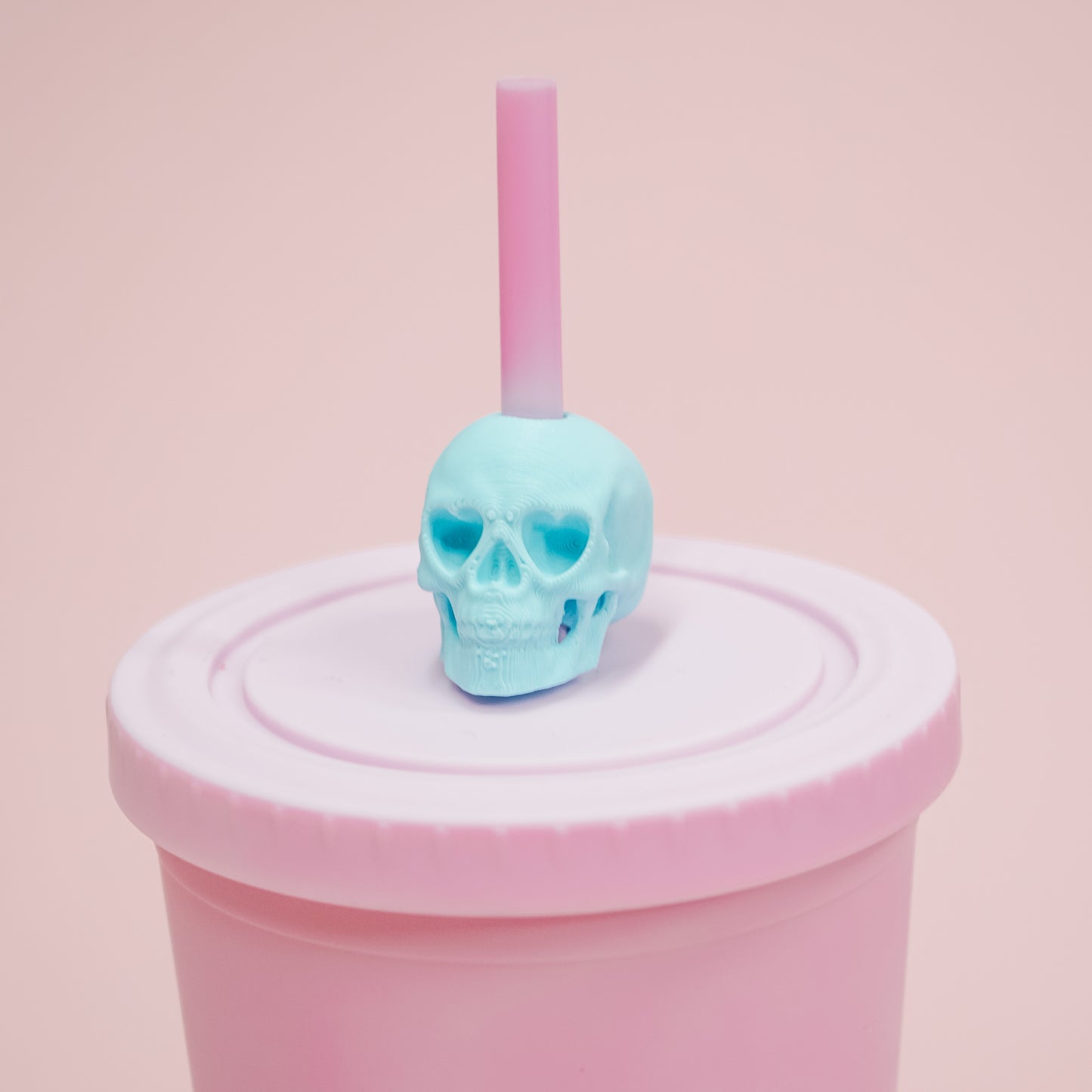 Pastel Skull Straw Charm