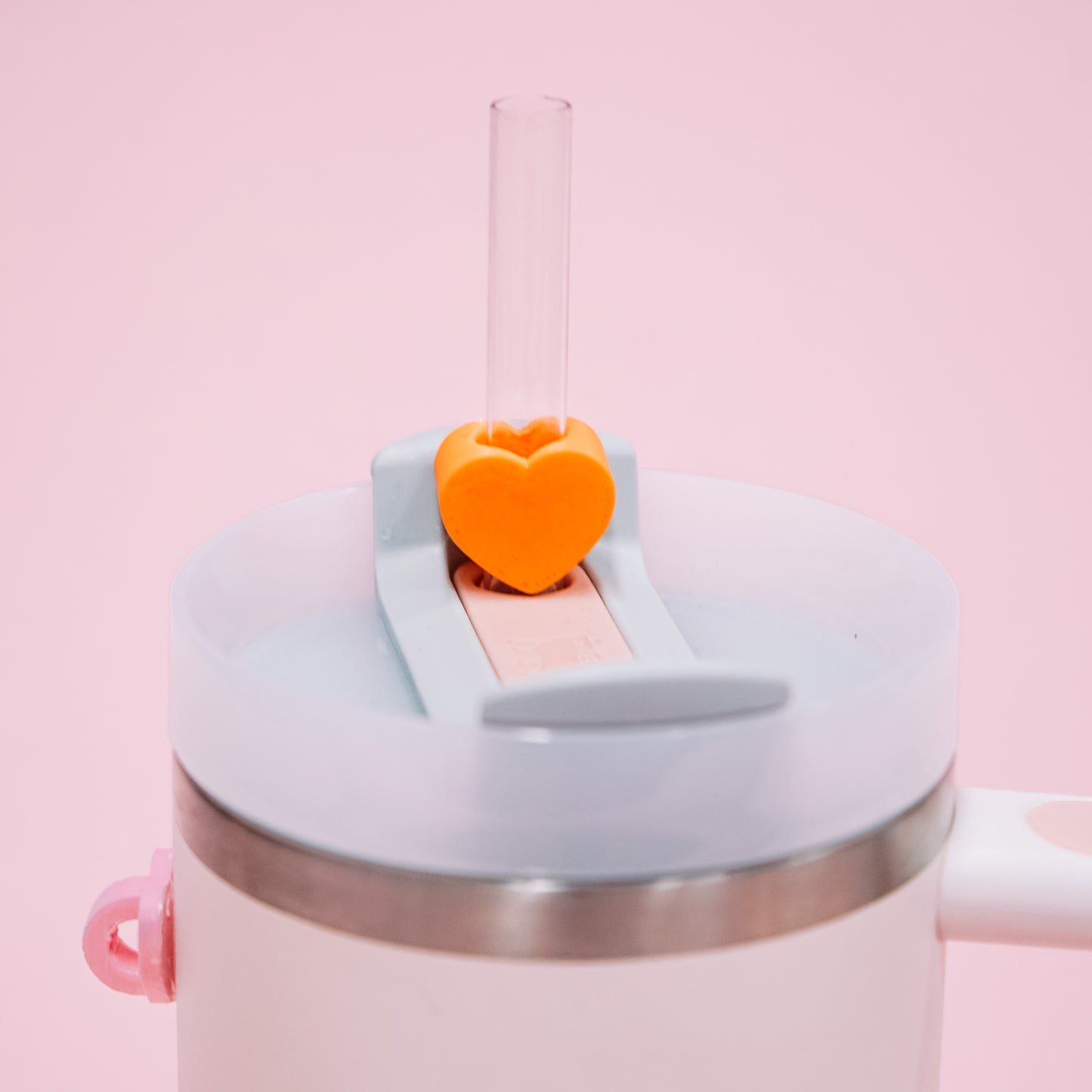 Pastel Mini Heart Straw Charm