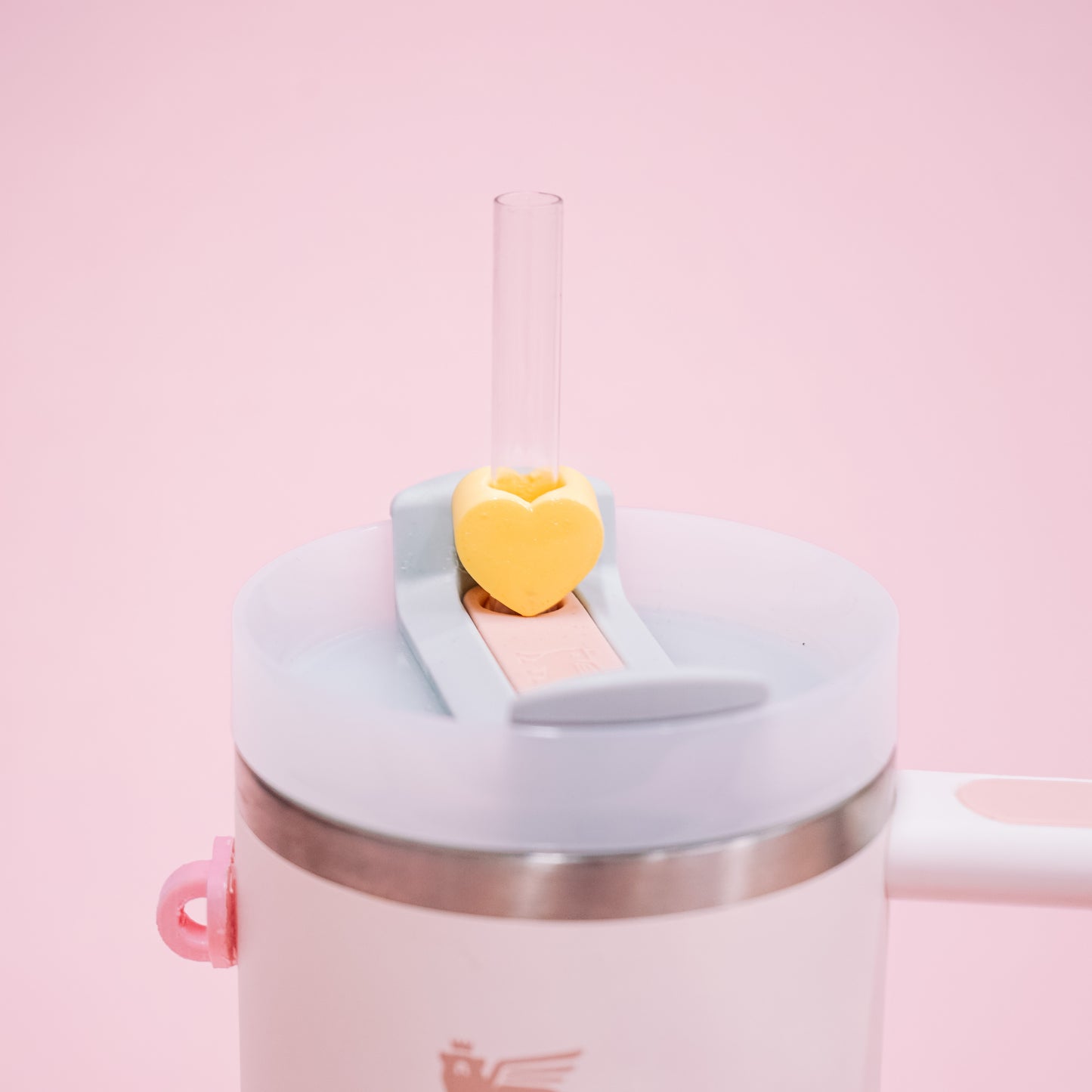 Pastel Mini Heart Straw Charm