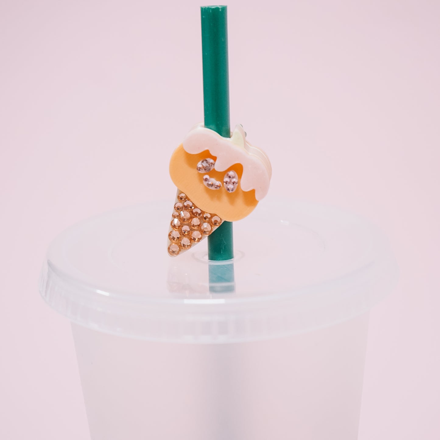 Pumpkin Ice Cream Straw Charm