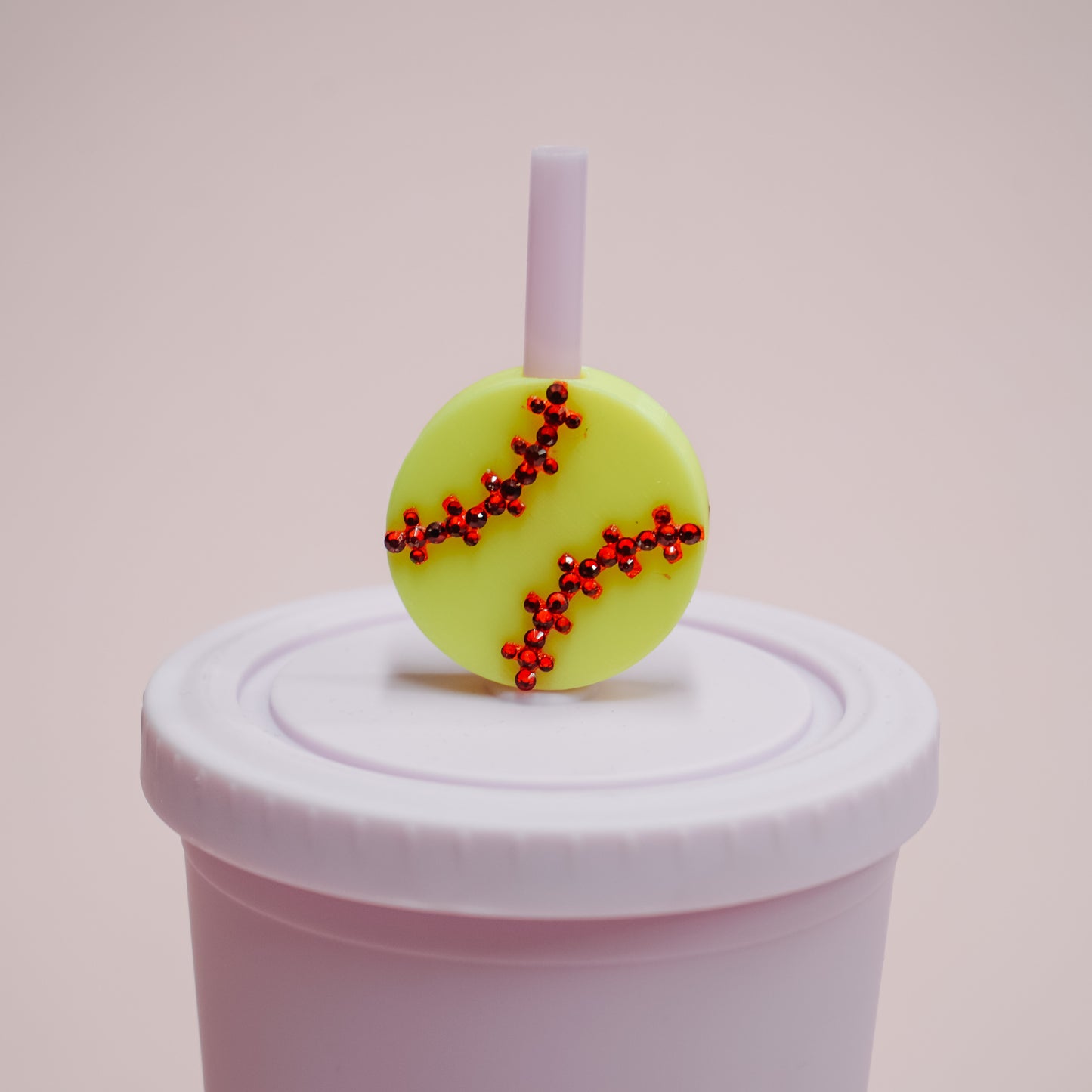 Softball Straw Charm