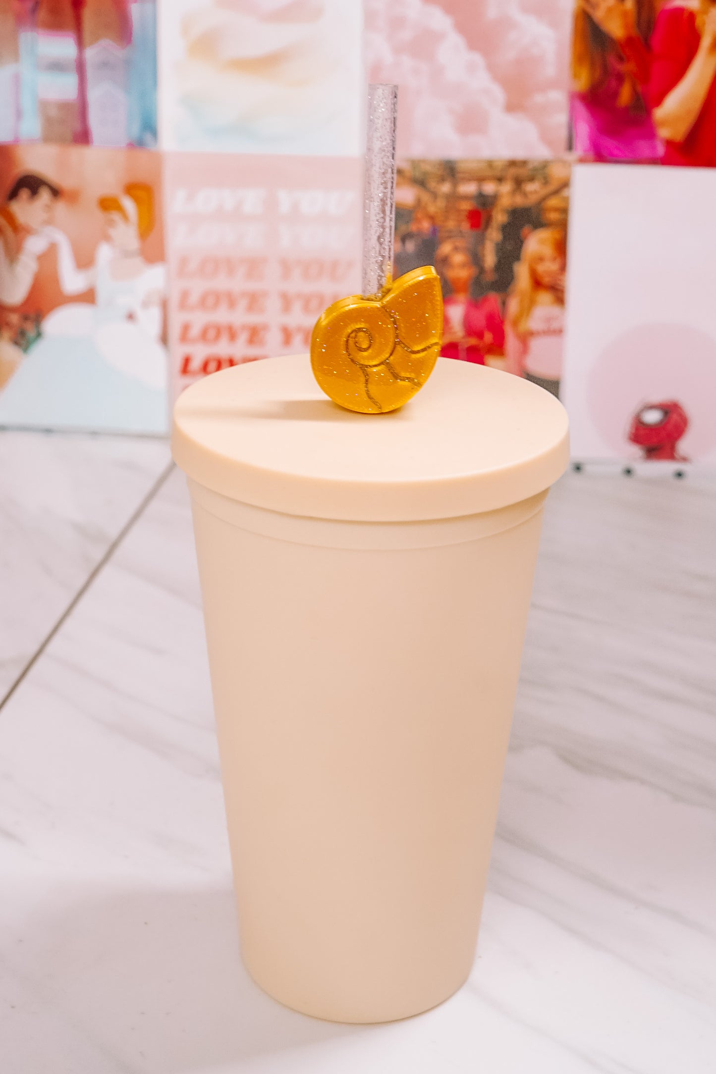 Mermaid Shell Straw Charm