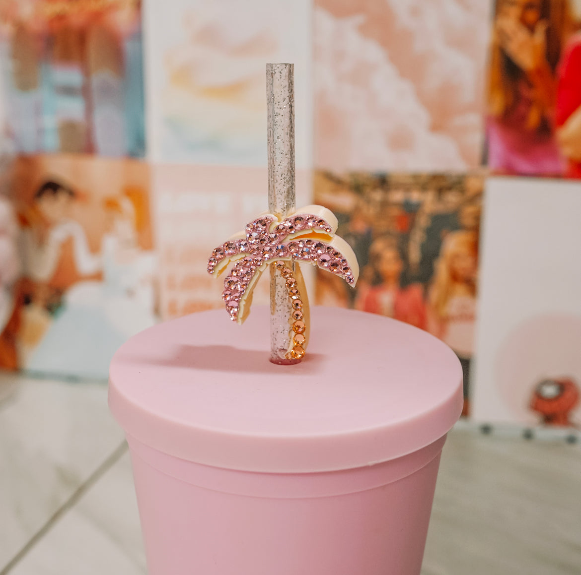 Palm Tree Straw Charm