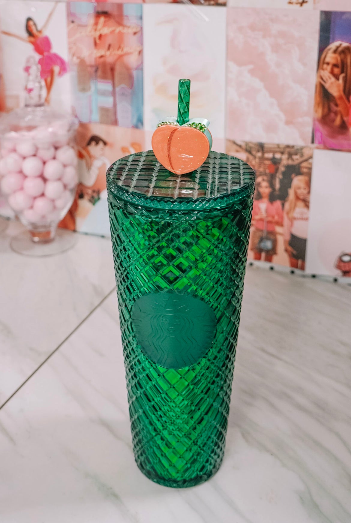 Peach Straw Charm