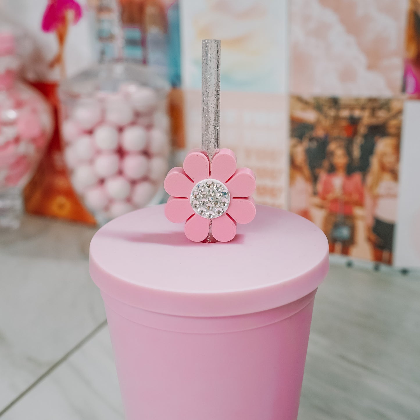 Daisy Straw Charm