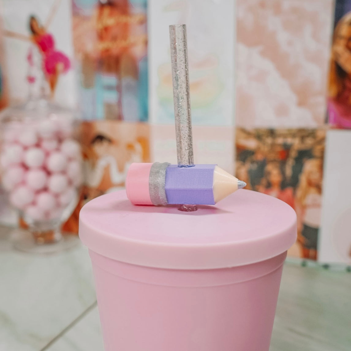 Pencil Straw Charm