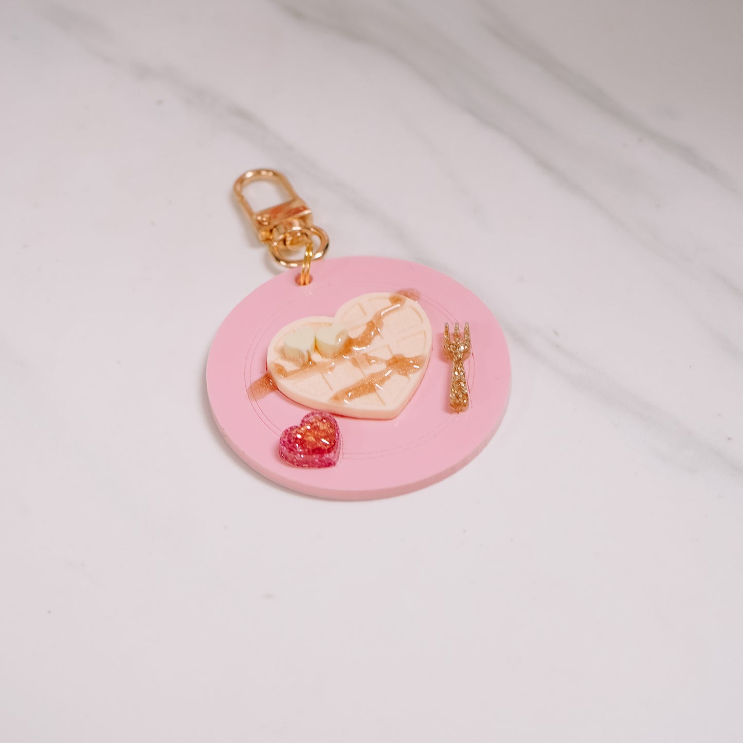Heart Waffle Plate Bag Charm