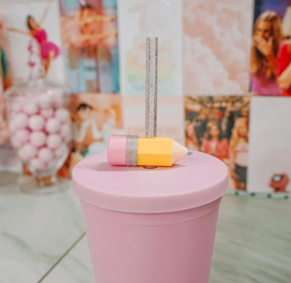 Pencil Straw Charm