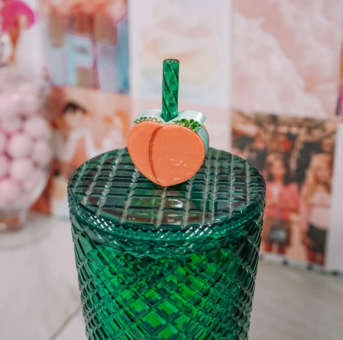 Peach Straw Charm