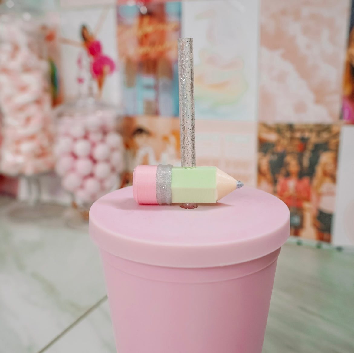 Pencil Straw Charm