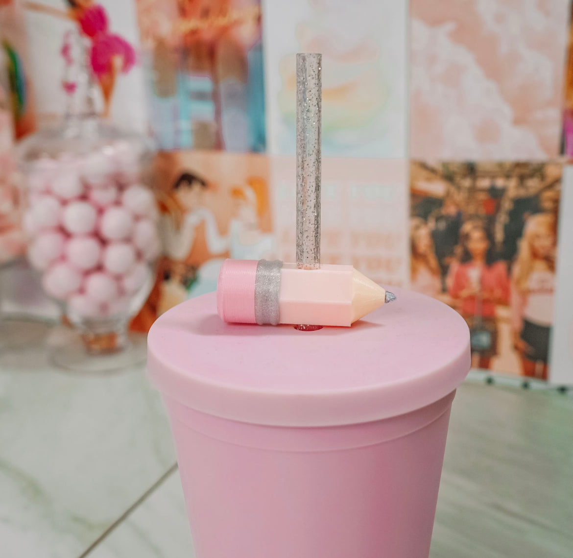 Pencil Straw Charm