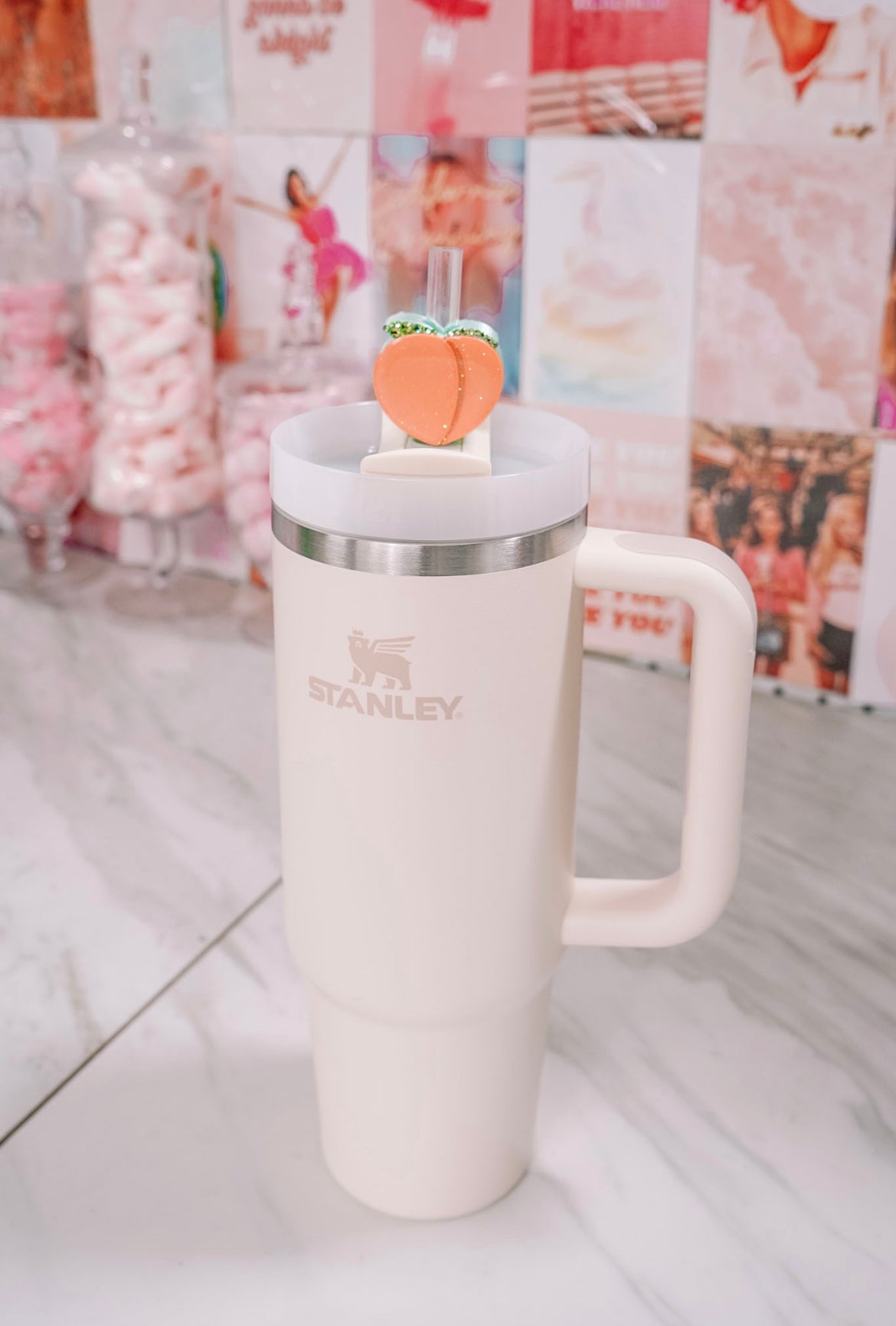 Peach Straw Charm