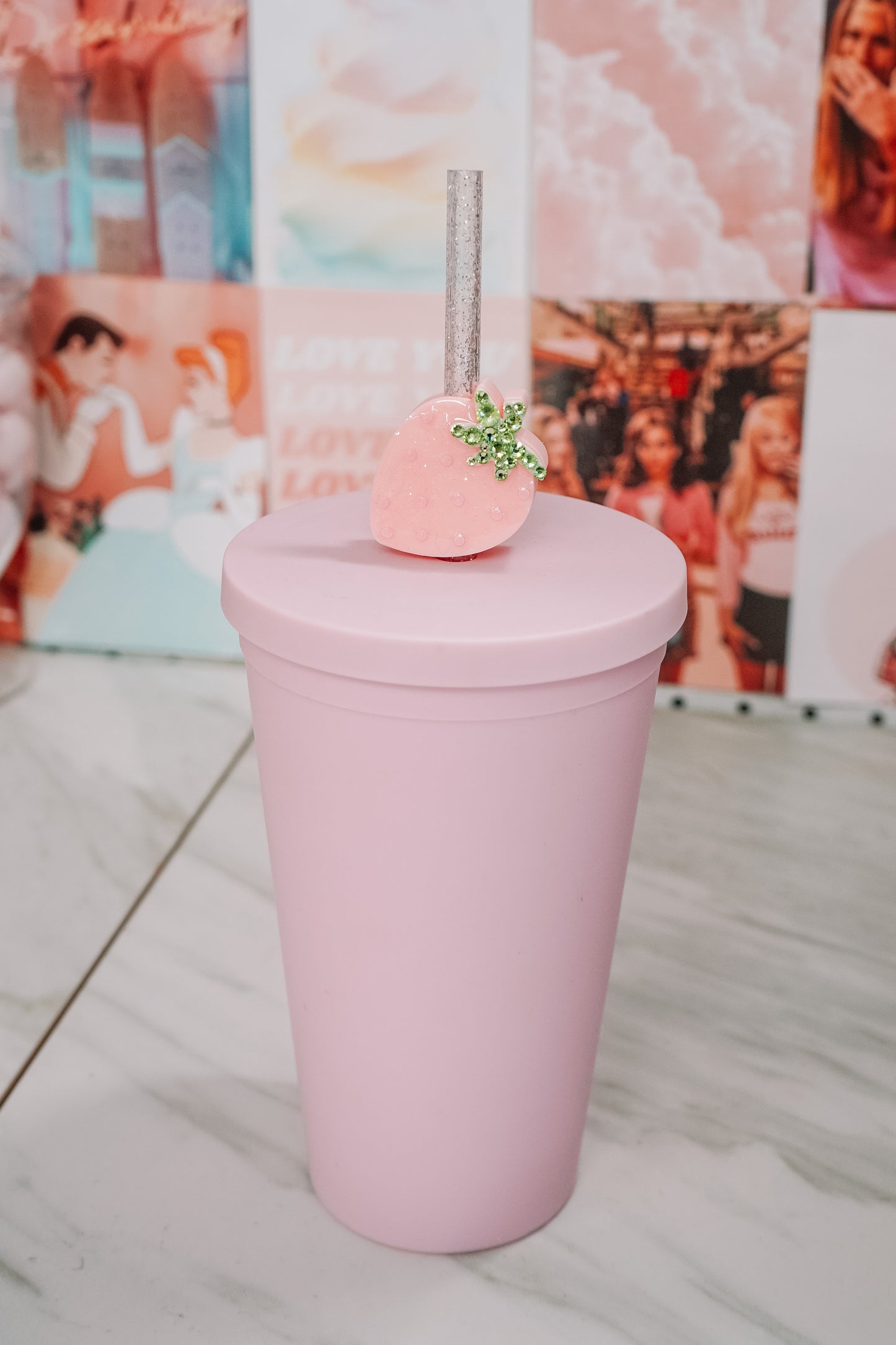 Strawberry Straw Charm