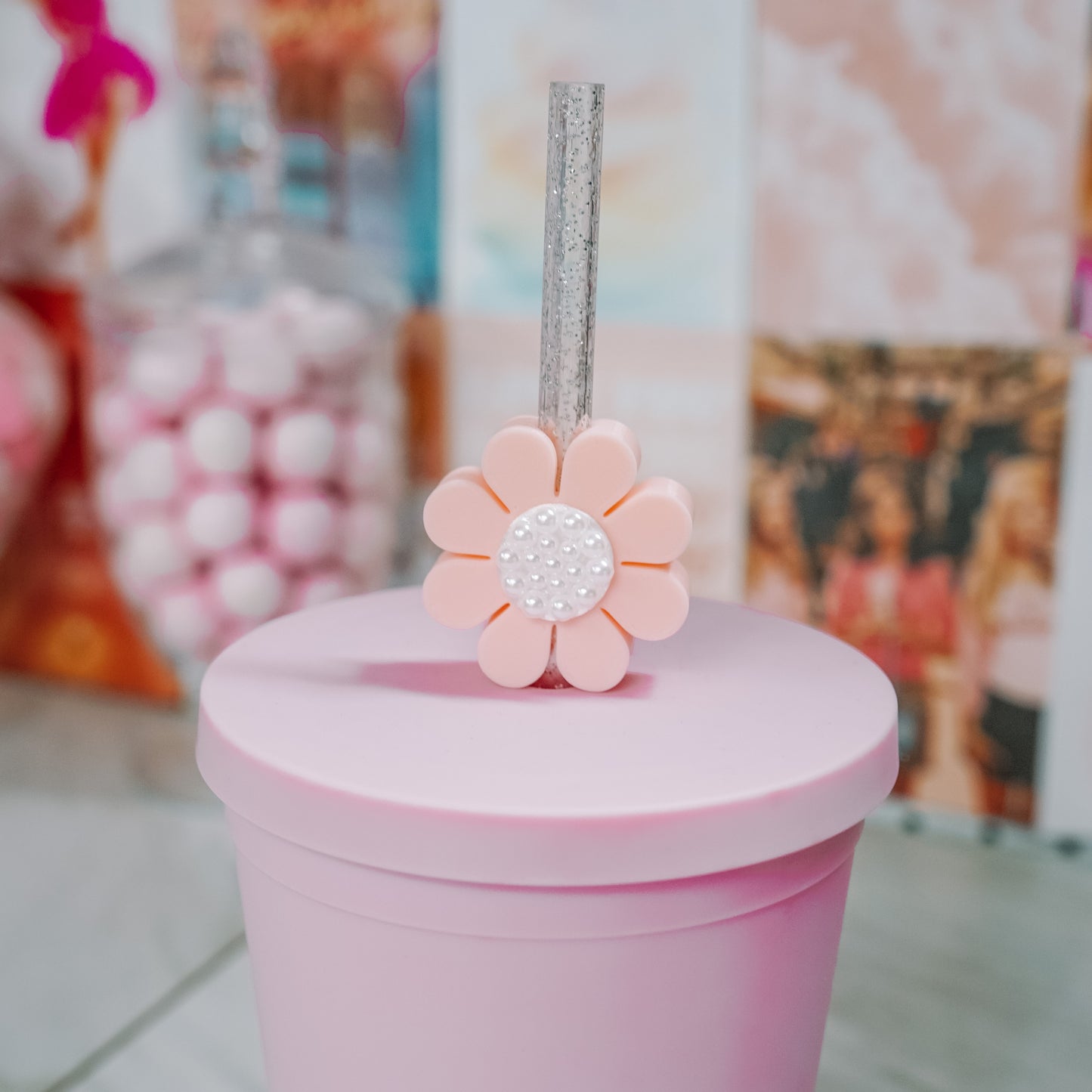 Daisy Straw Charm