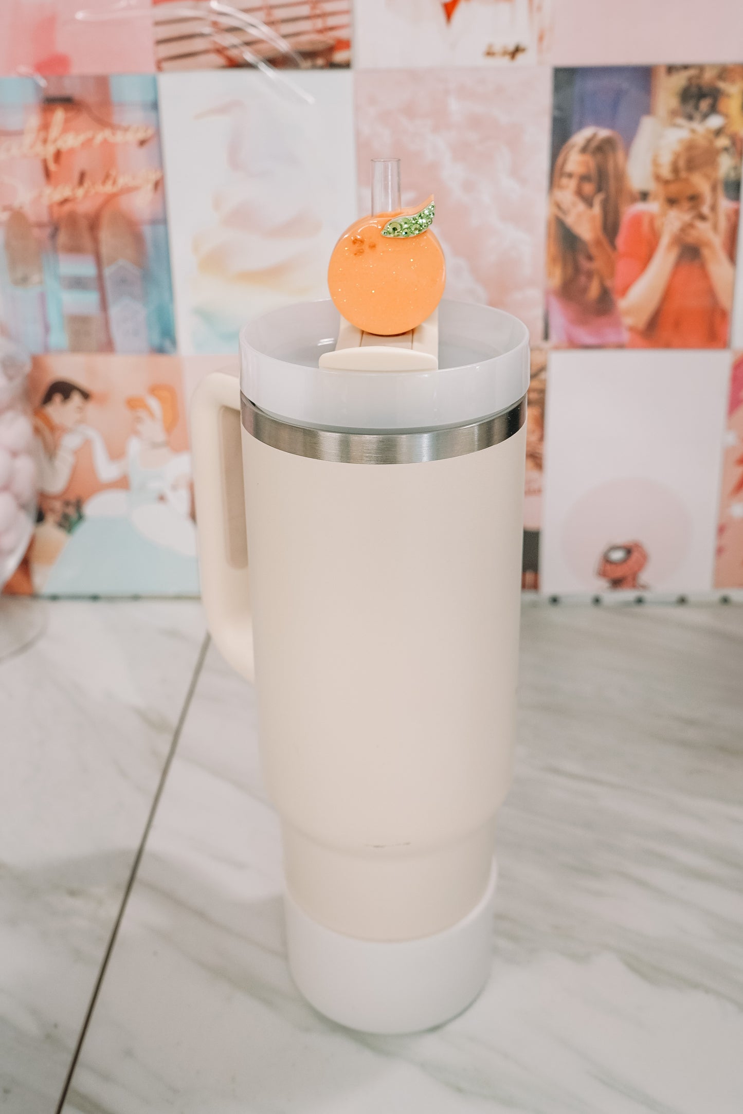 Orange Straw Charm