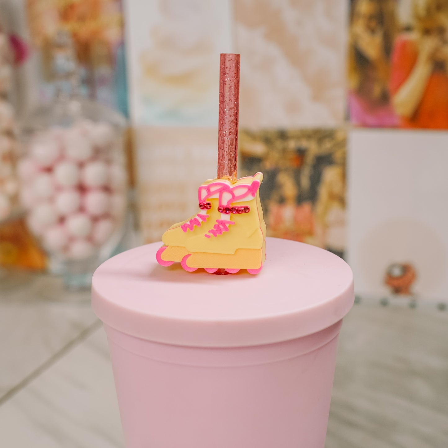 Doll Skates Straw Charm