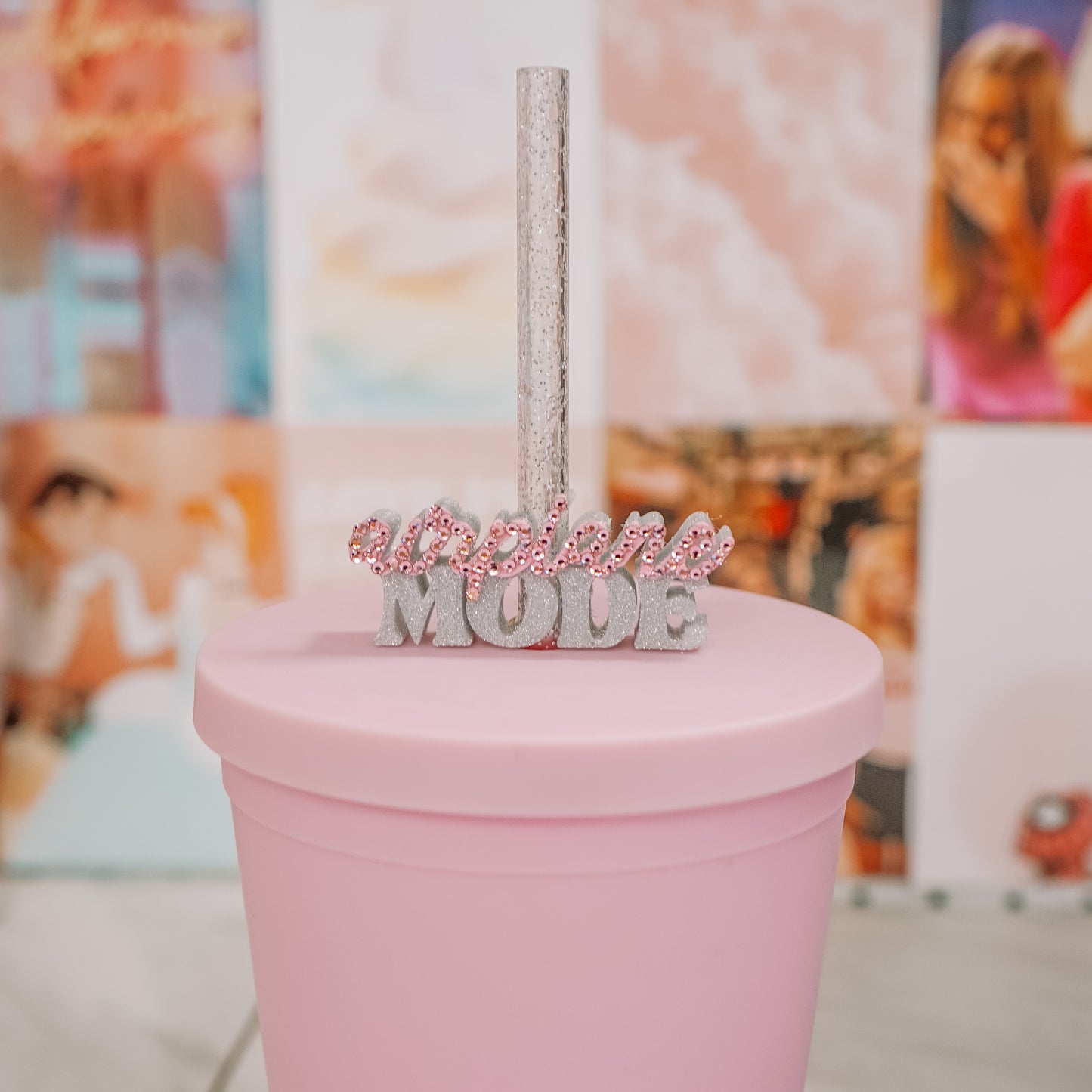 Airplane Mode Straw Charm