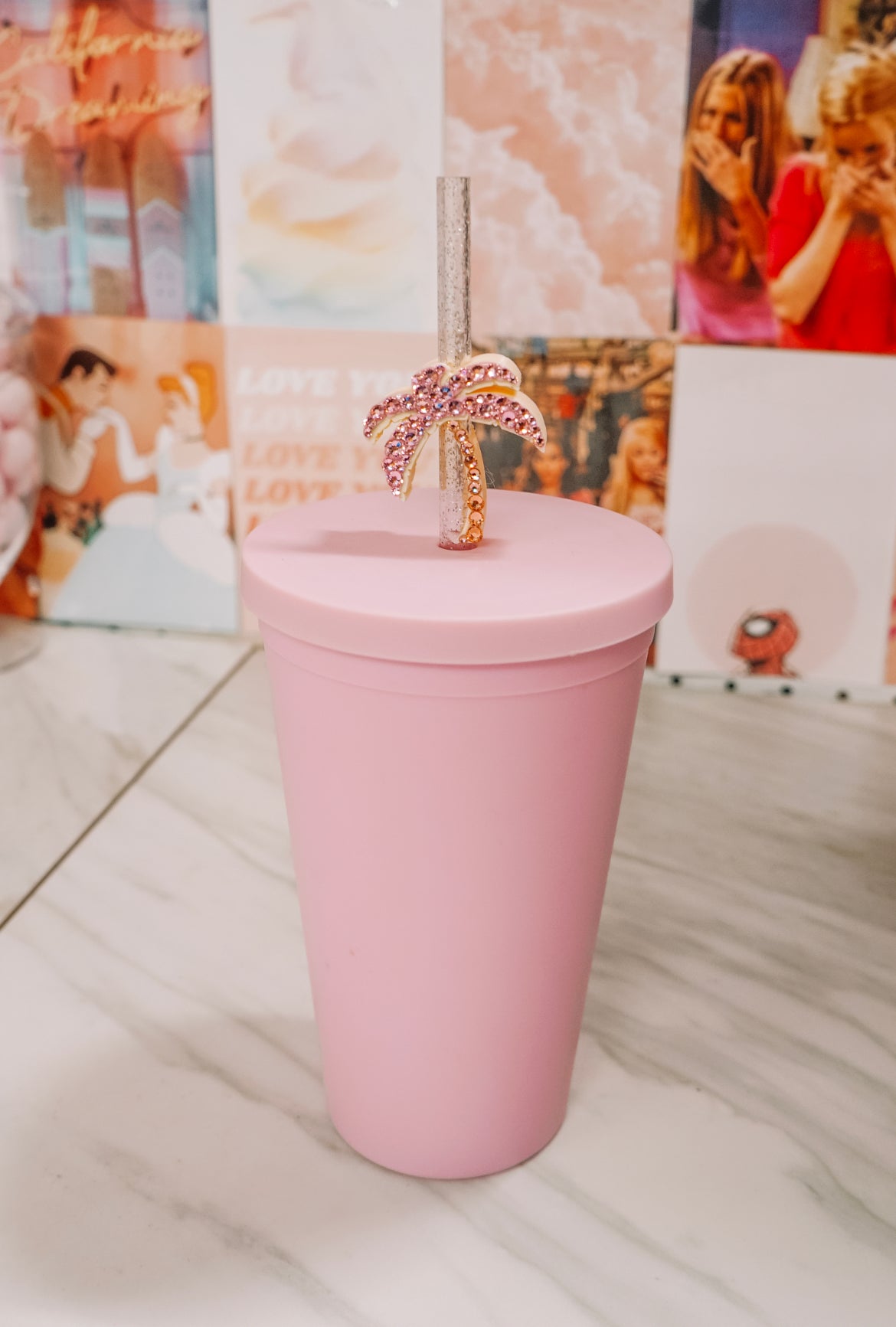 Palm Tree Straw Charm