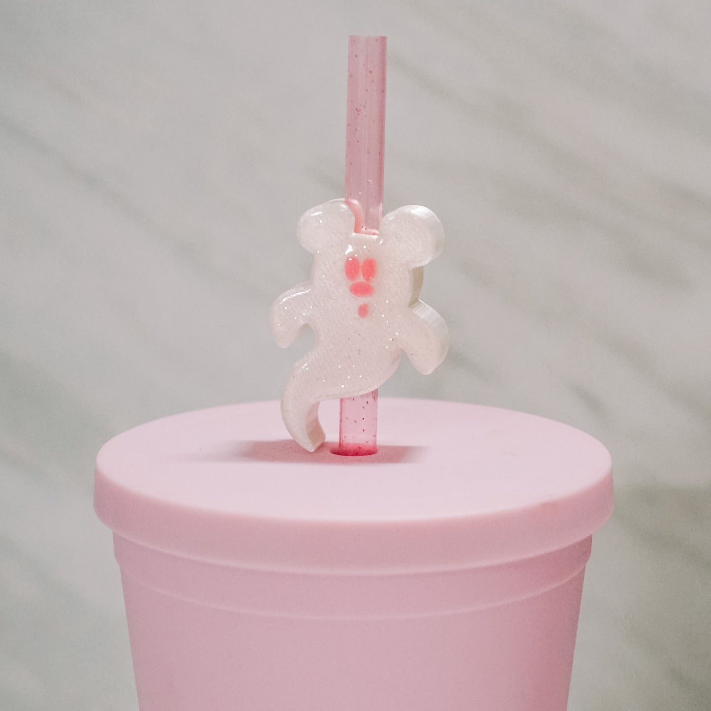 Mouse Ghost Straw Charm
