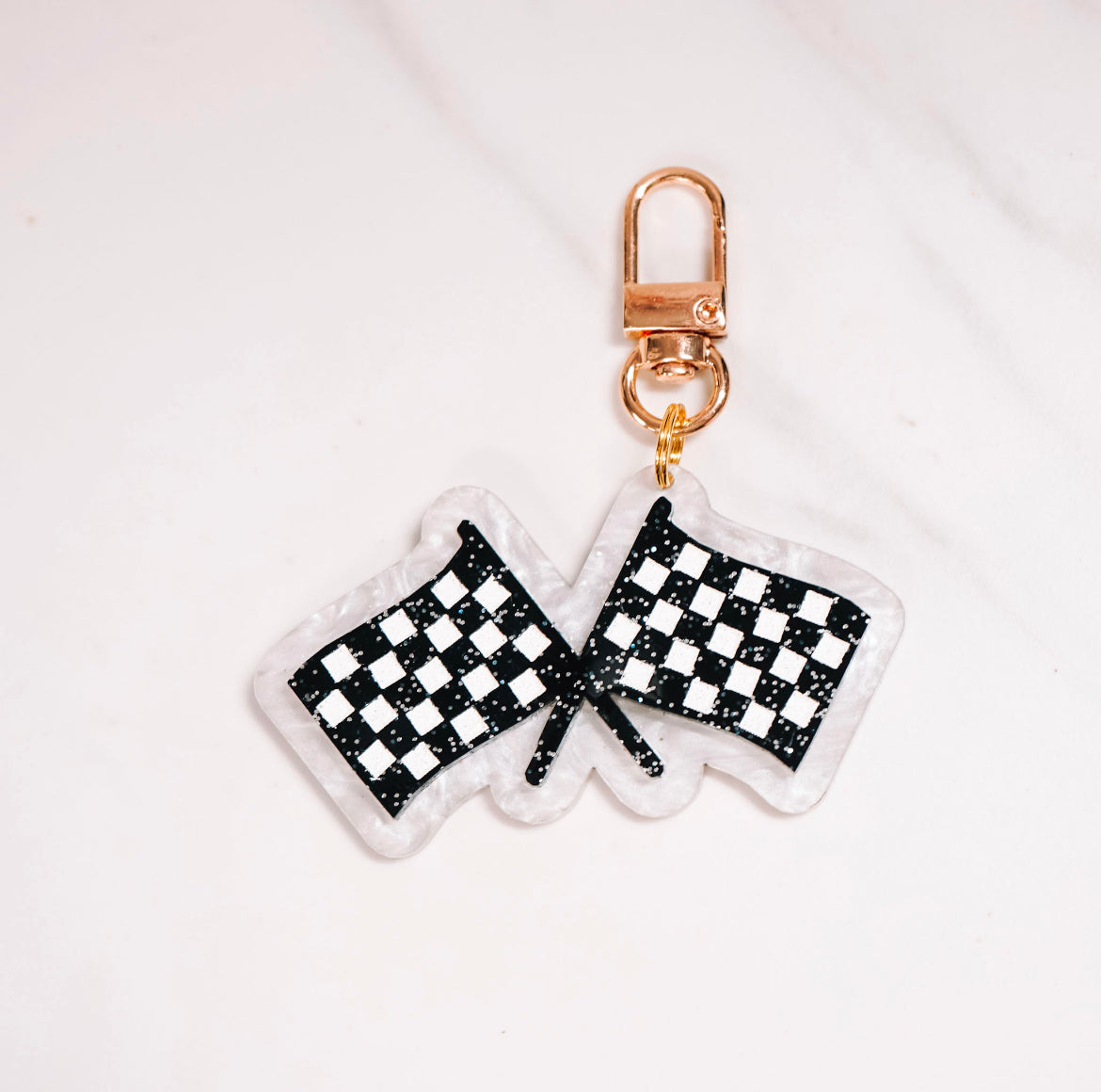 Checkered Flag Bag Charm