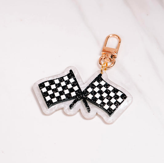 Checkered Flag Bag Charm