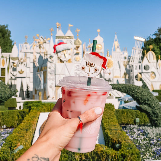 Clock Santa Straw Charm