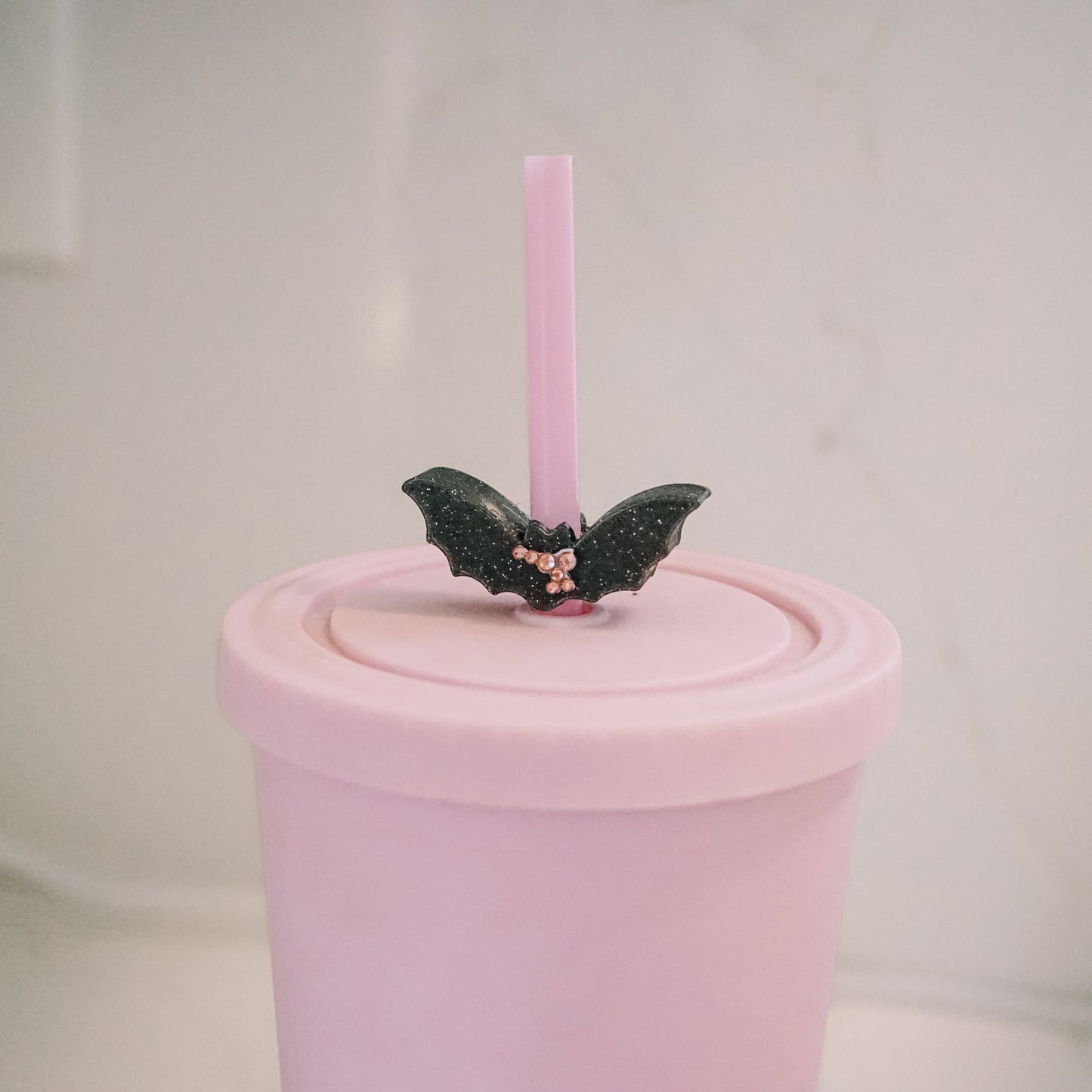 Bow Bat Straw Charm