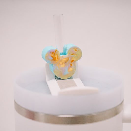 Ears Tie Dye Straw Charm