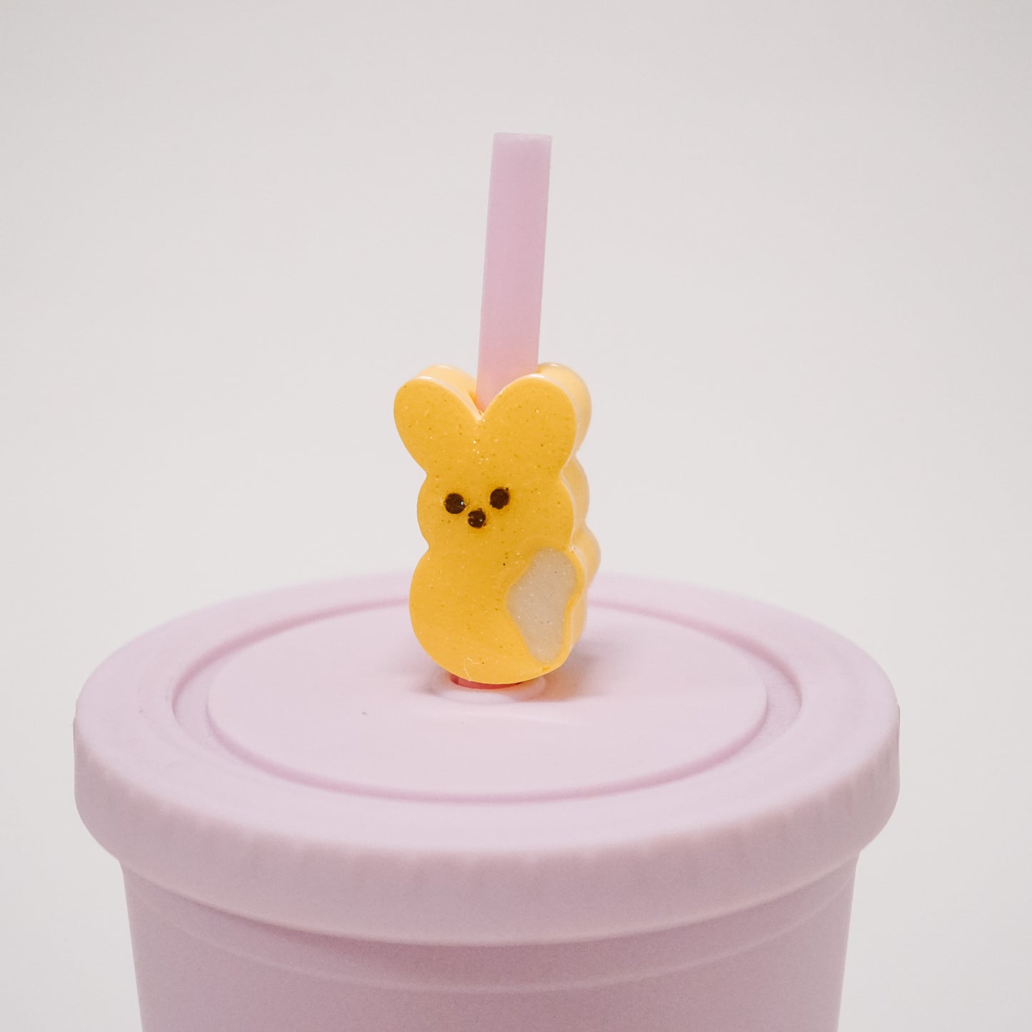 Marshmallow Bunny Straw Charm