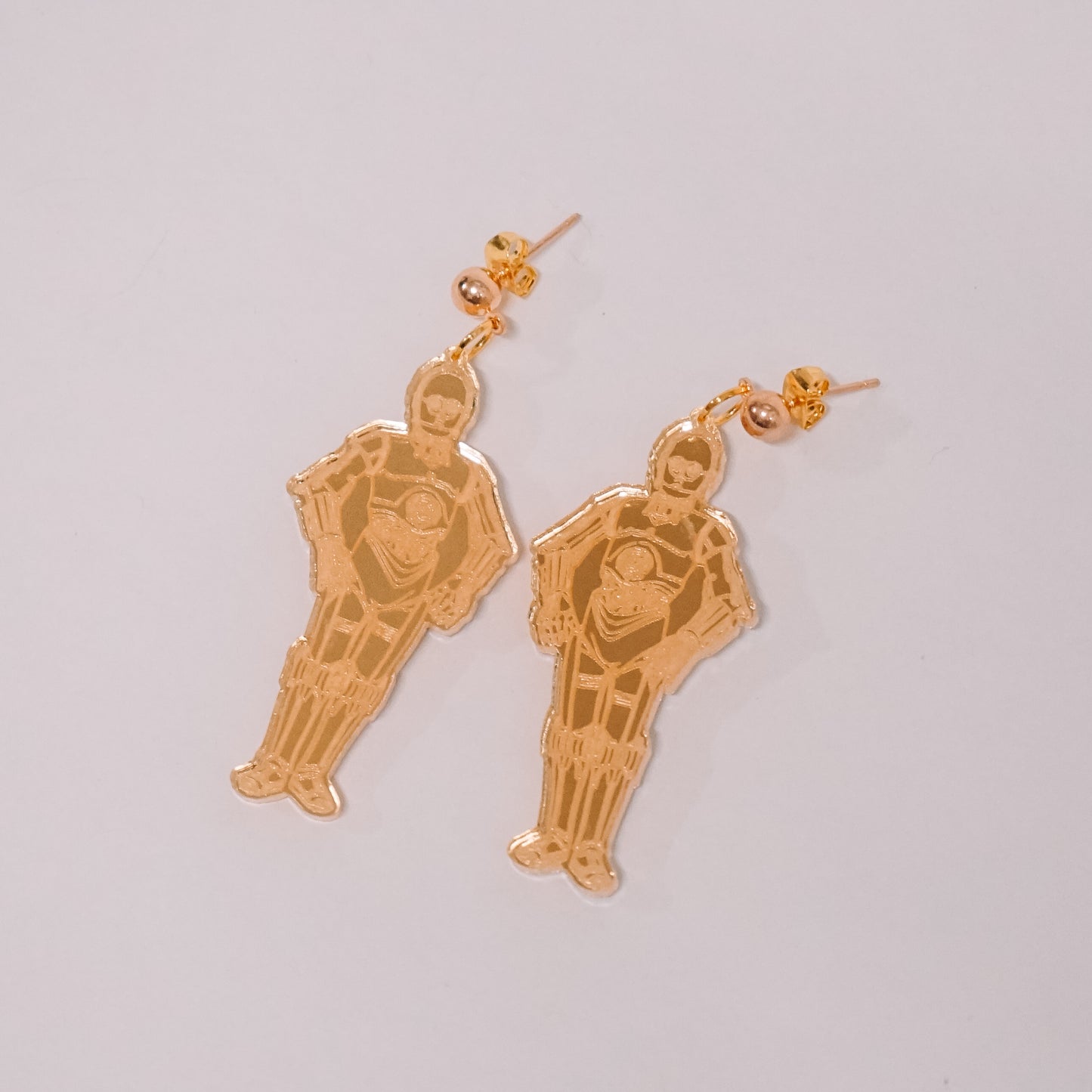 Gold Droid Earrings