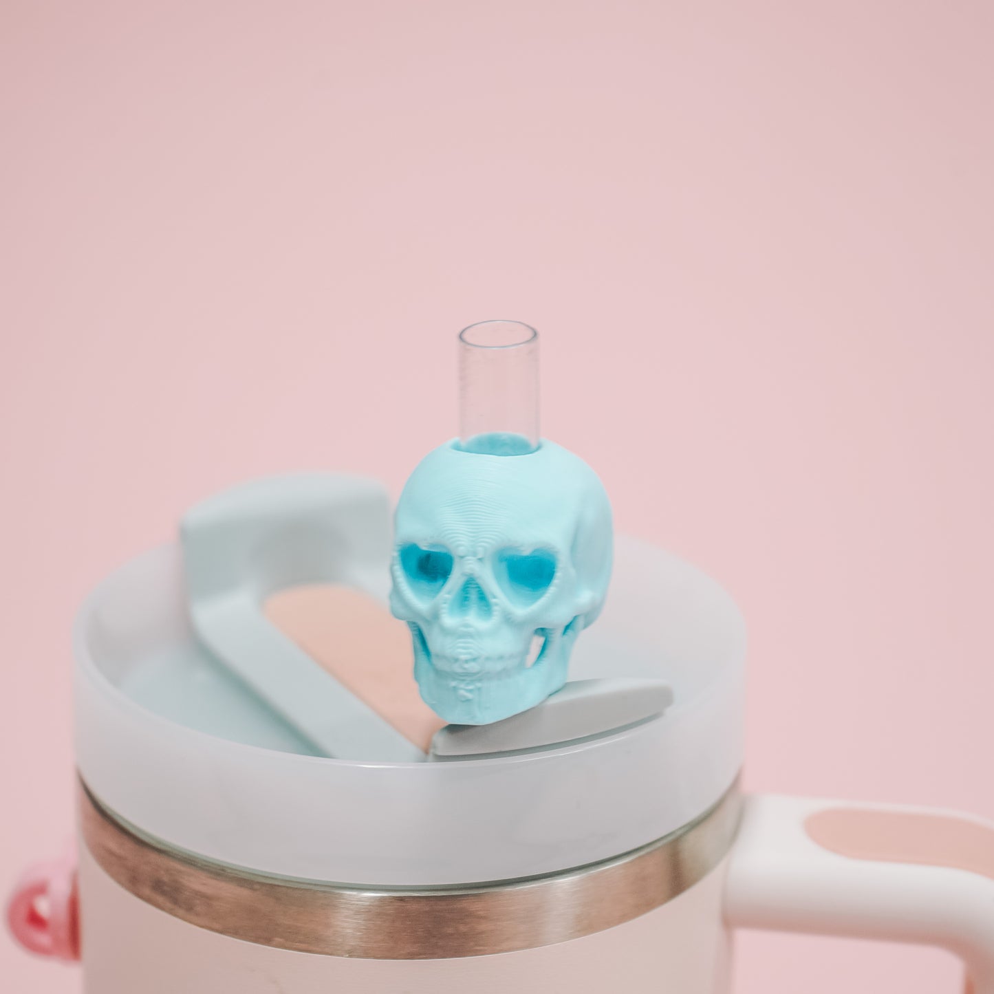 Pastel Skull Straw Charm