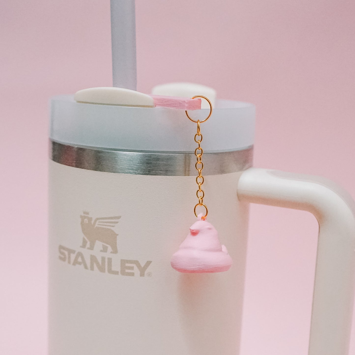 Marshmallow Chick Straw Dangle