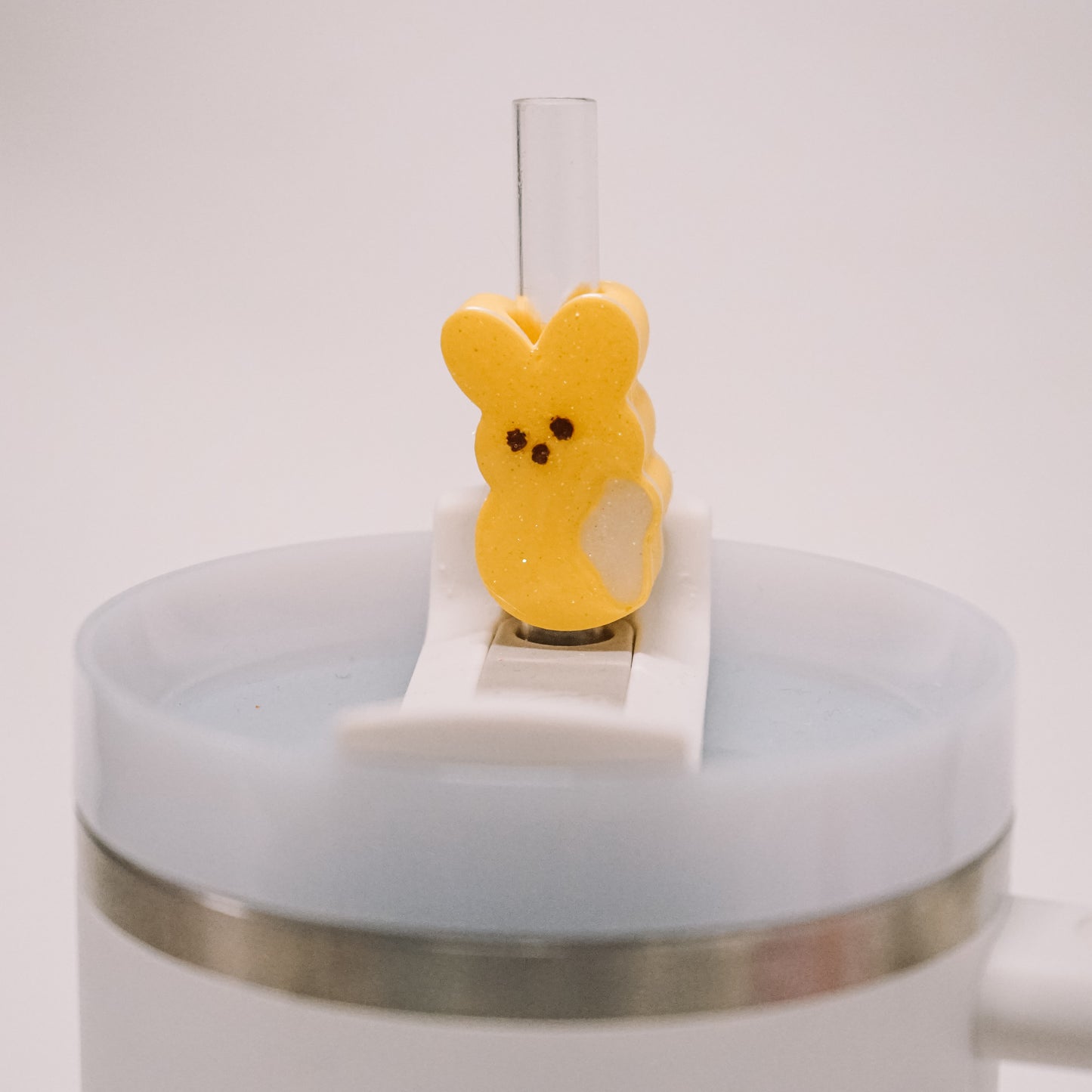 Marshmallow Bunny Straw Charm