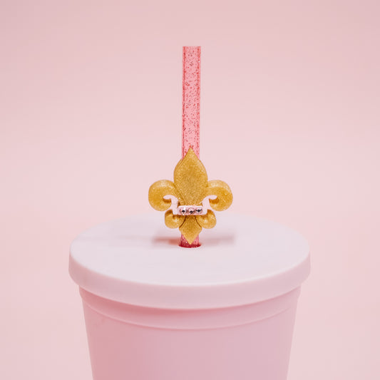 Fleur De Lis Straw Charm