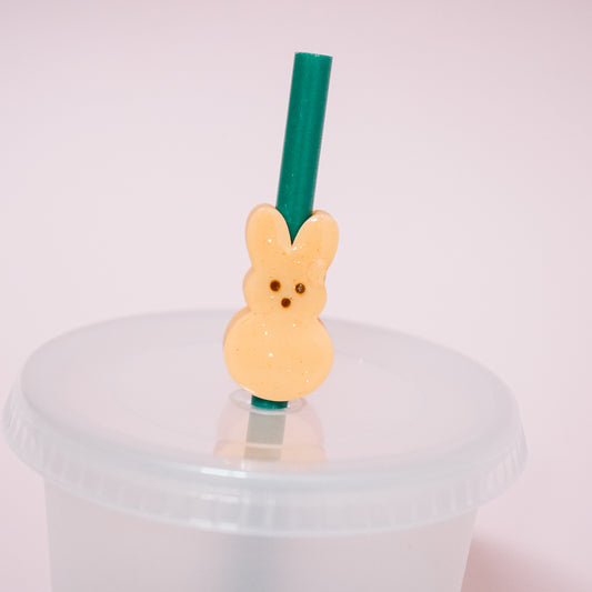 Marshmallow Bunny Straw Charm