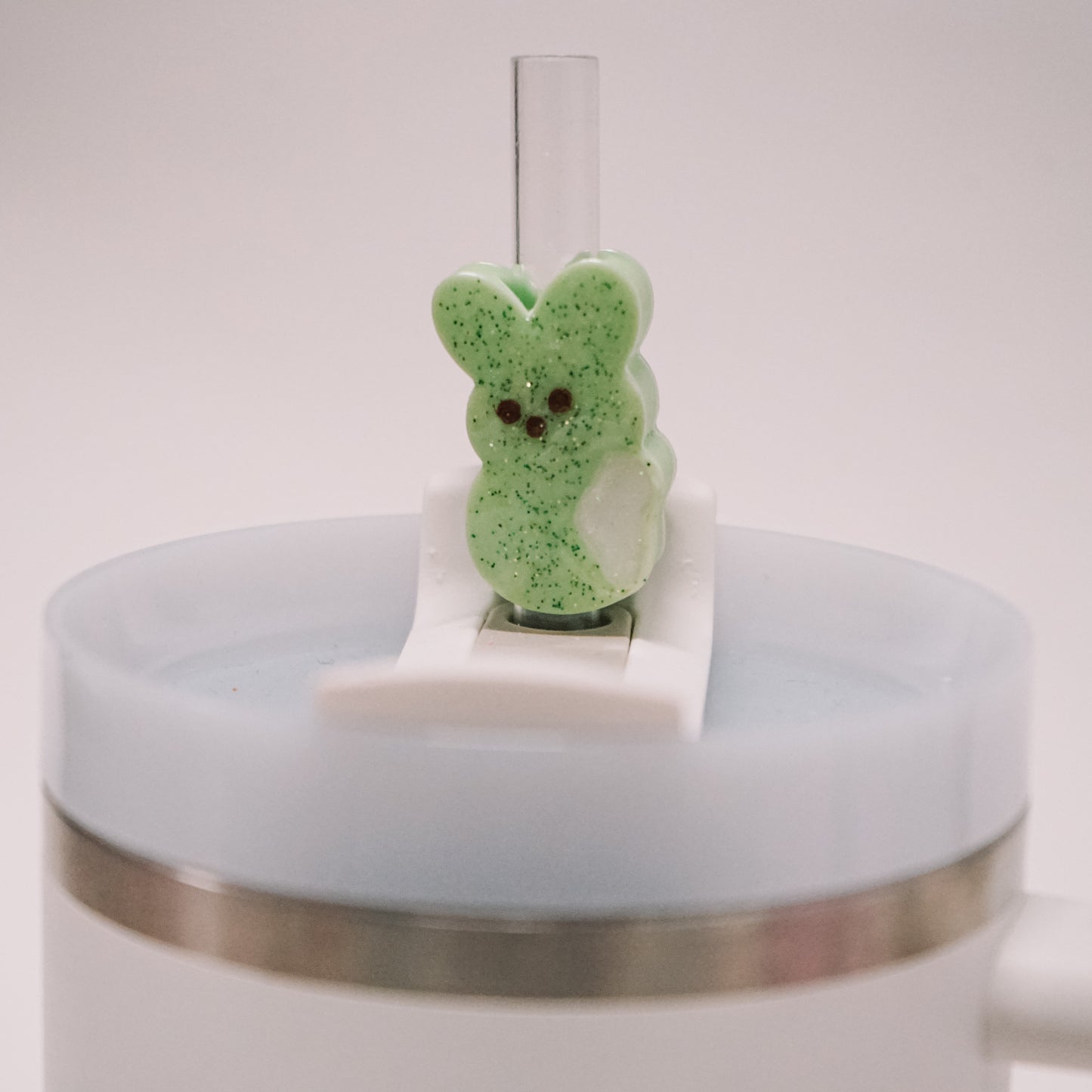 Marshmallow Bunny Straw Charm
