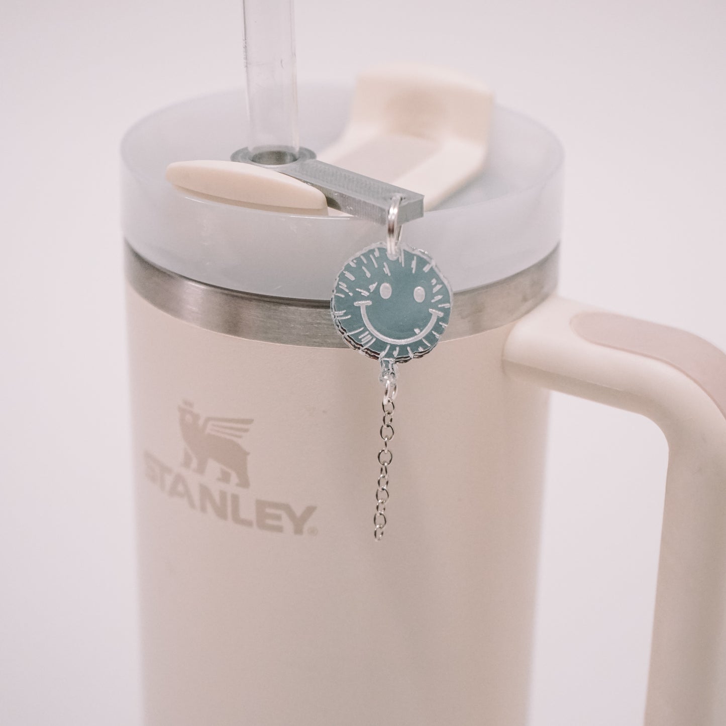 Smiley Balloon Straw Dangle