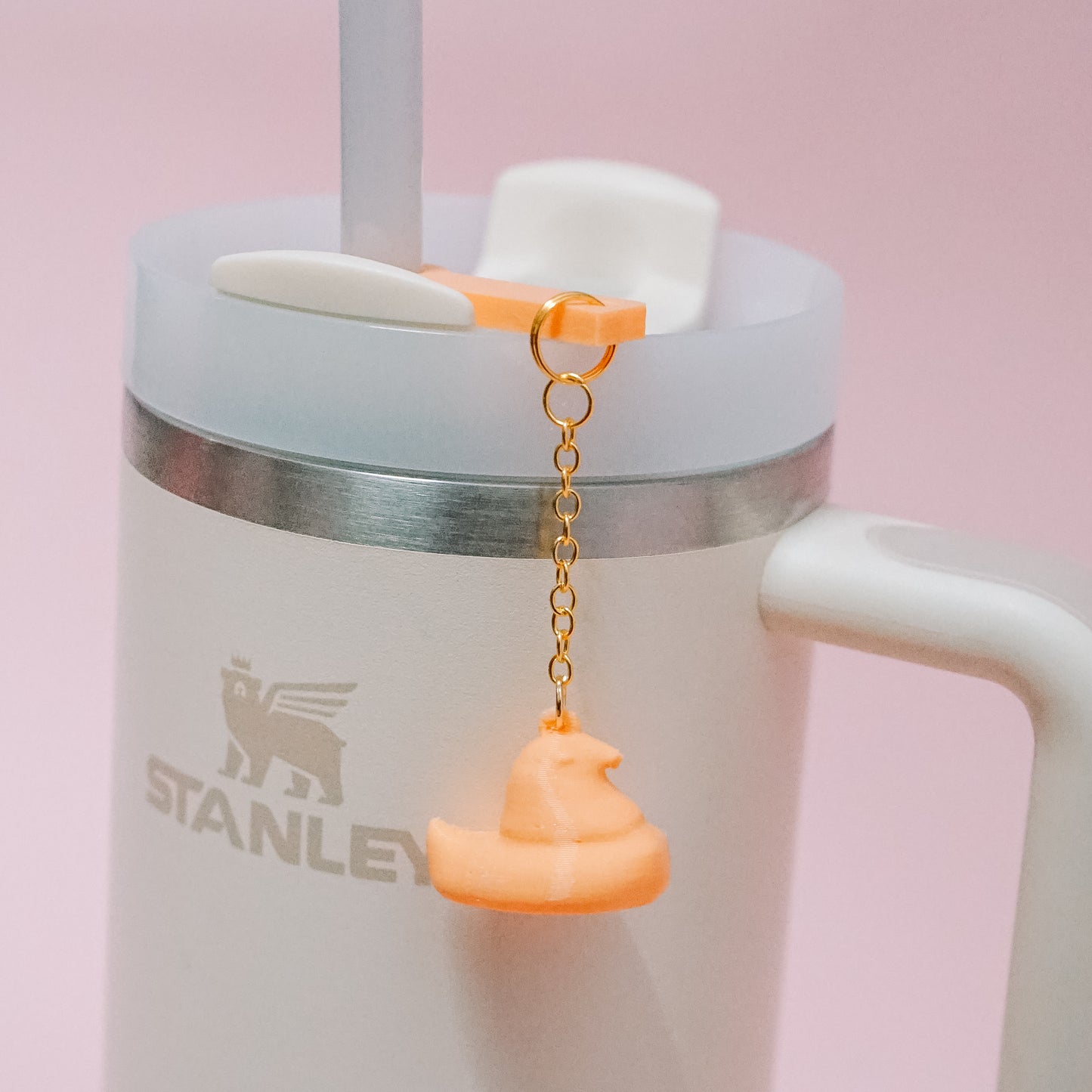 Marshmallow Chick Straw Dangle