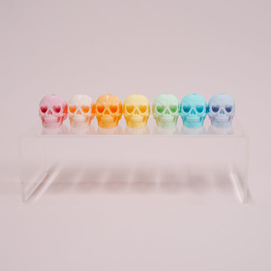 Pastel Skull Straw Charm