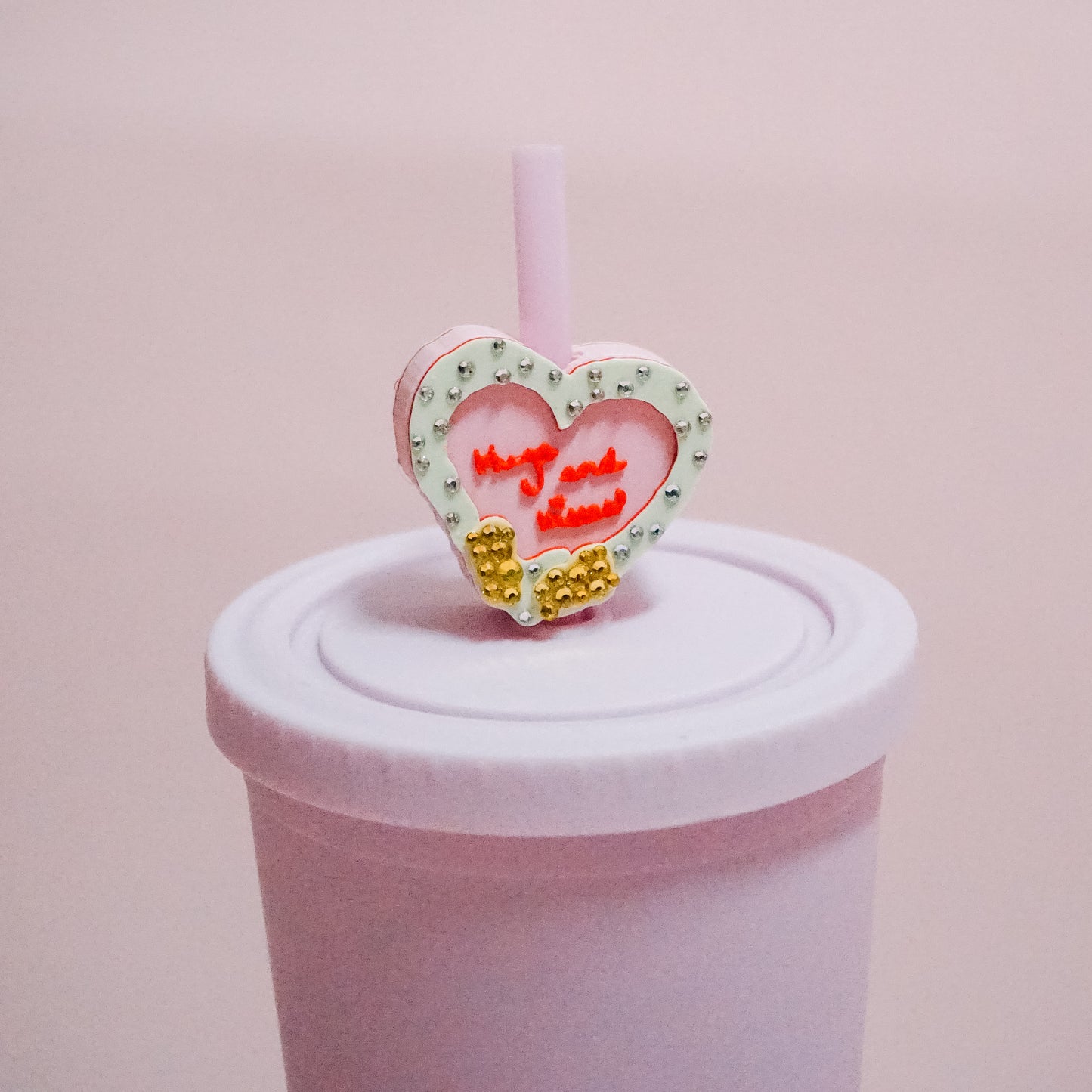 Hugs and Kisses Straw Charm