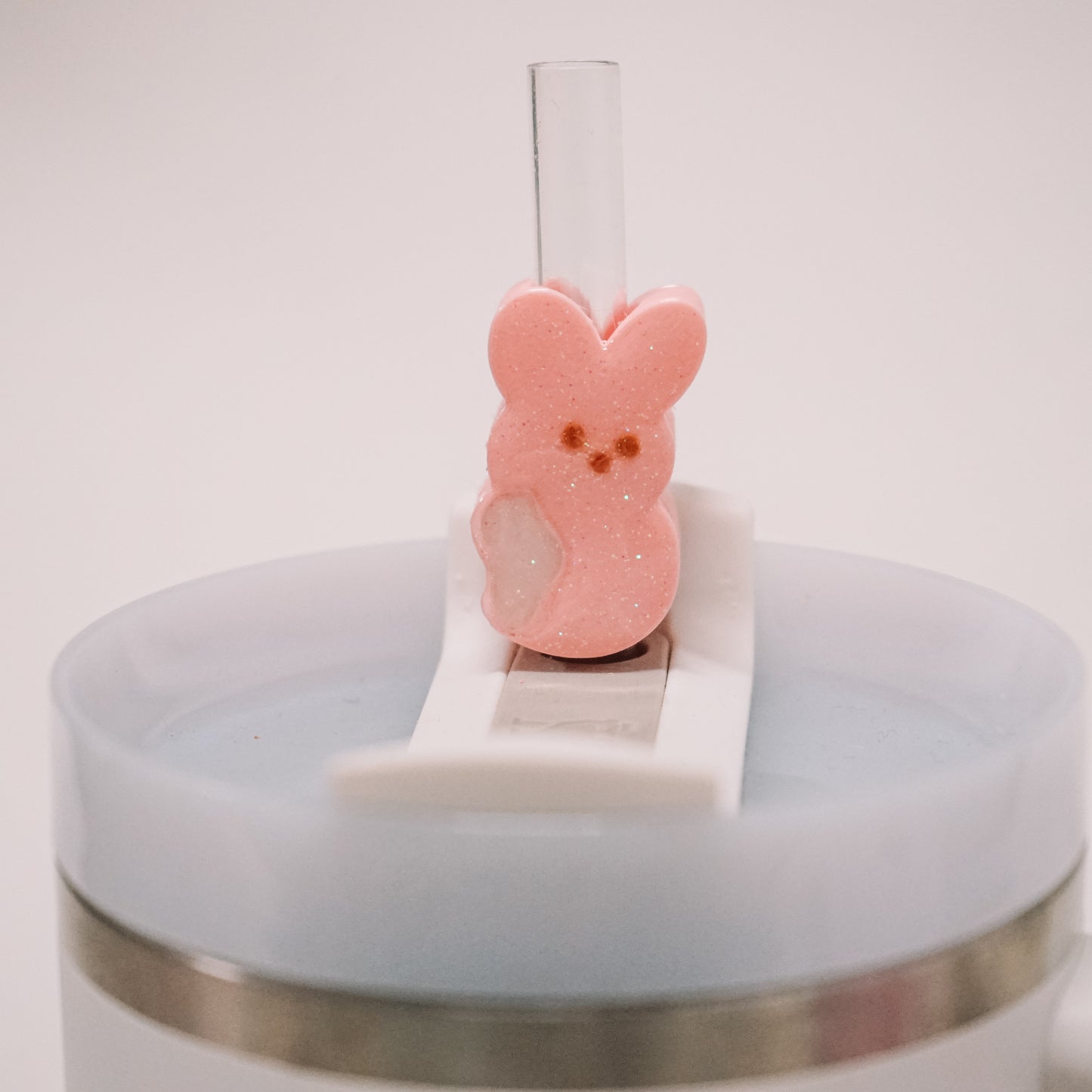 Marshmallow Bunny Straw Charm