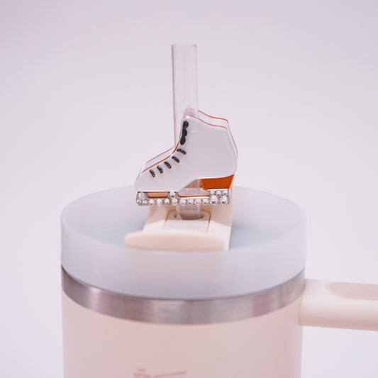 Ice Skate Straw Charm