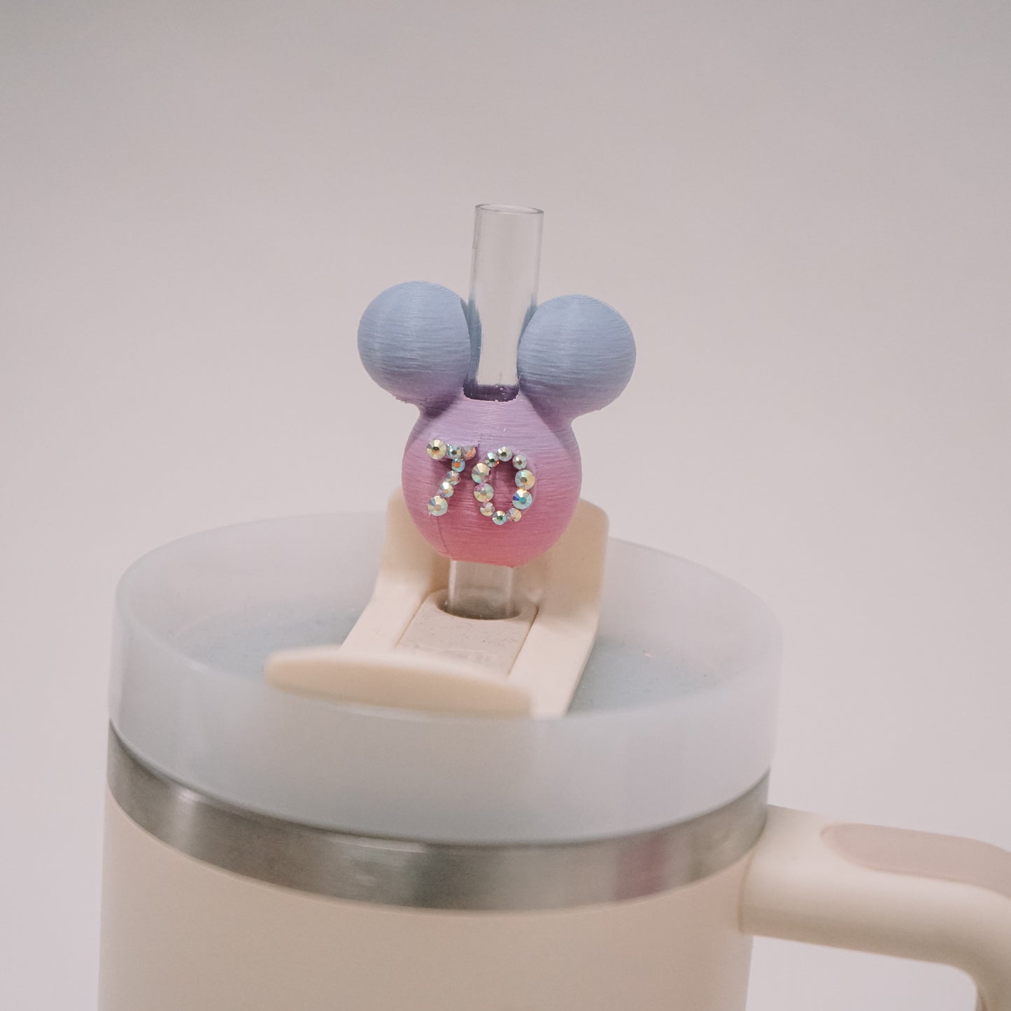 70th Ears Balloon Straw Charm