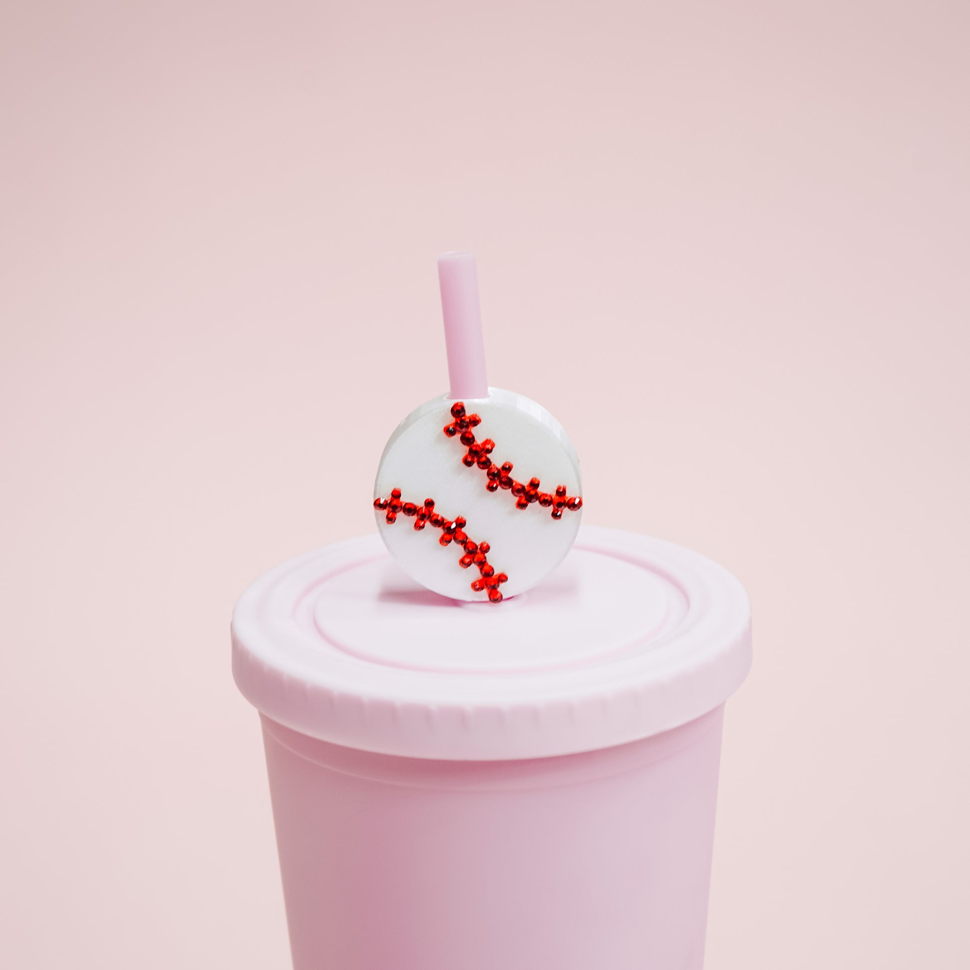 Baseball Straw Charm