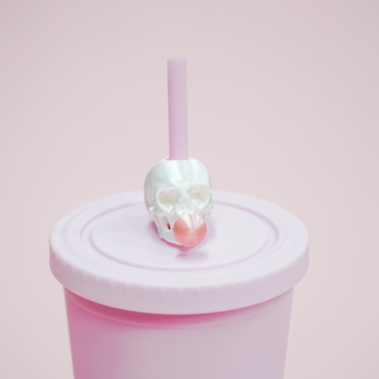 Bubblegum Skull Straw Charm