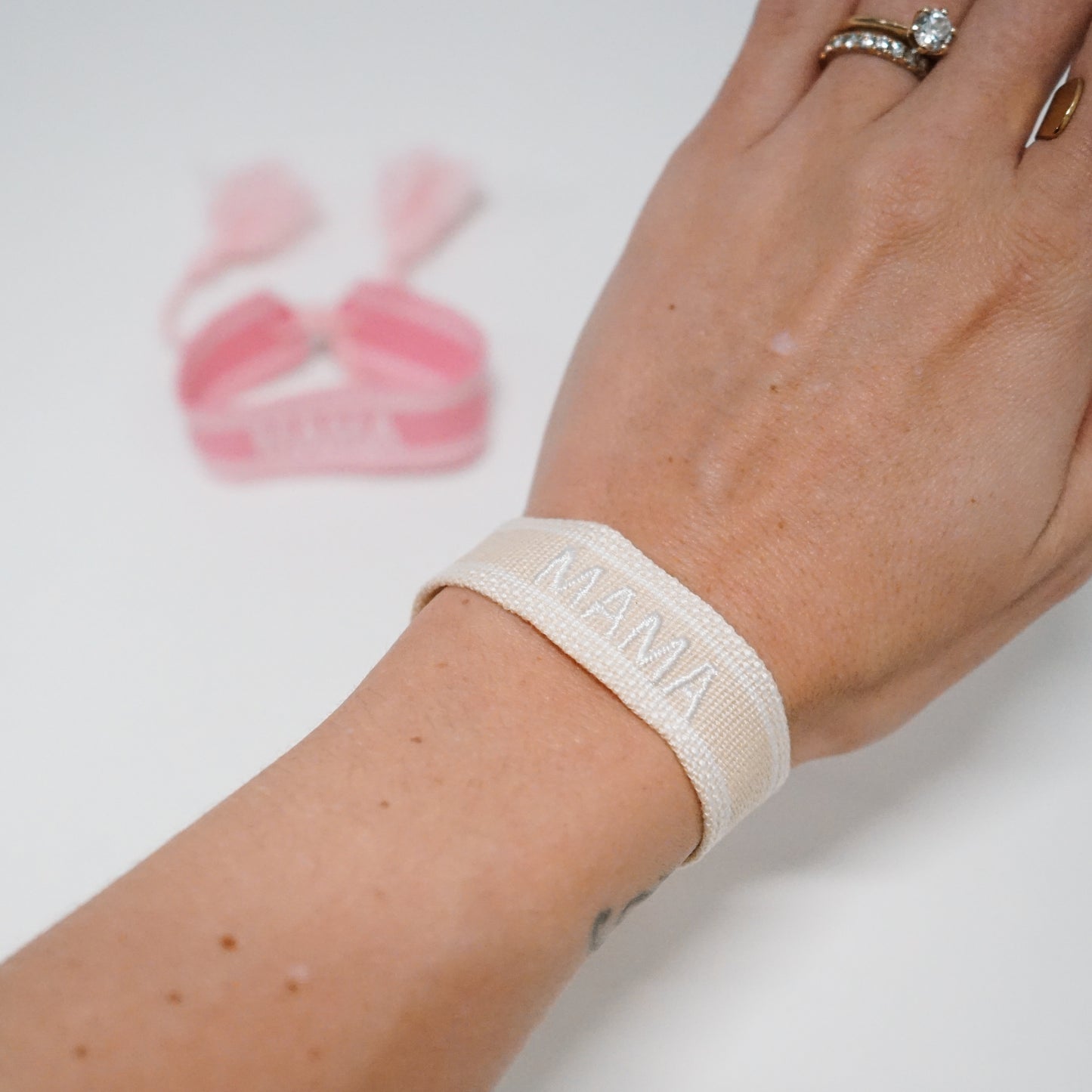 Mama Embroidered Bracelet