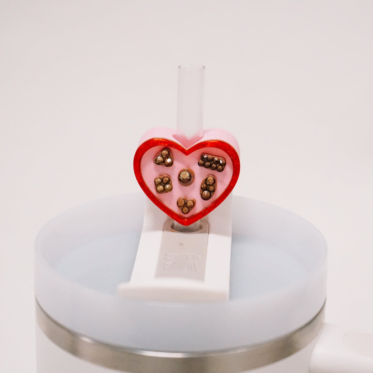 Heart Box of Chocolates Straw Charm