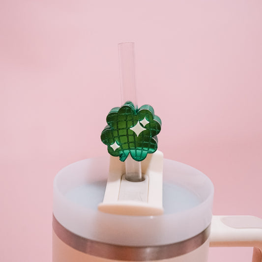 Disco Shamrock Straw Charm