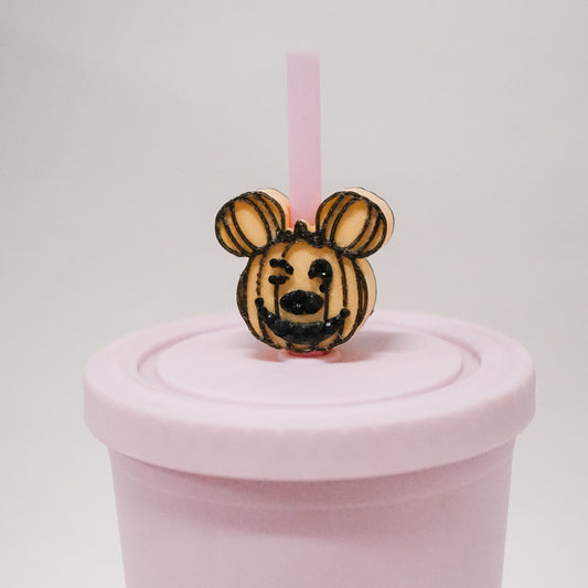 Winking Pumpkin Straw Charm