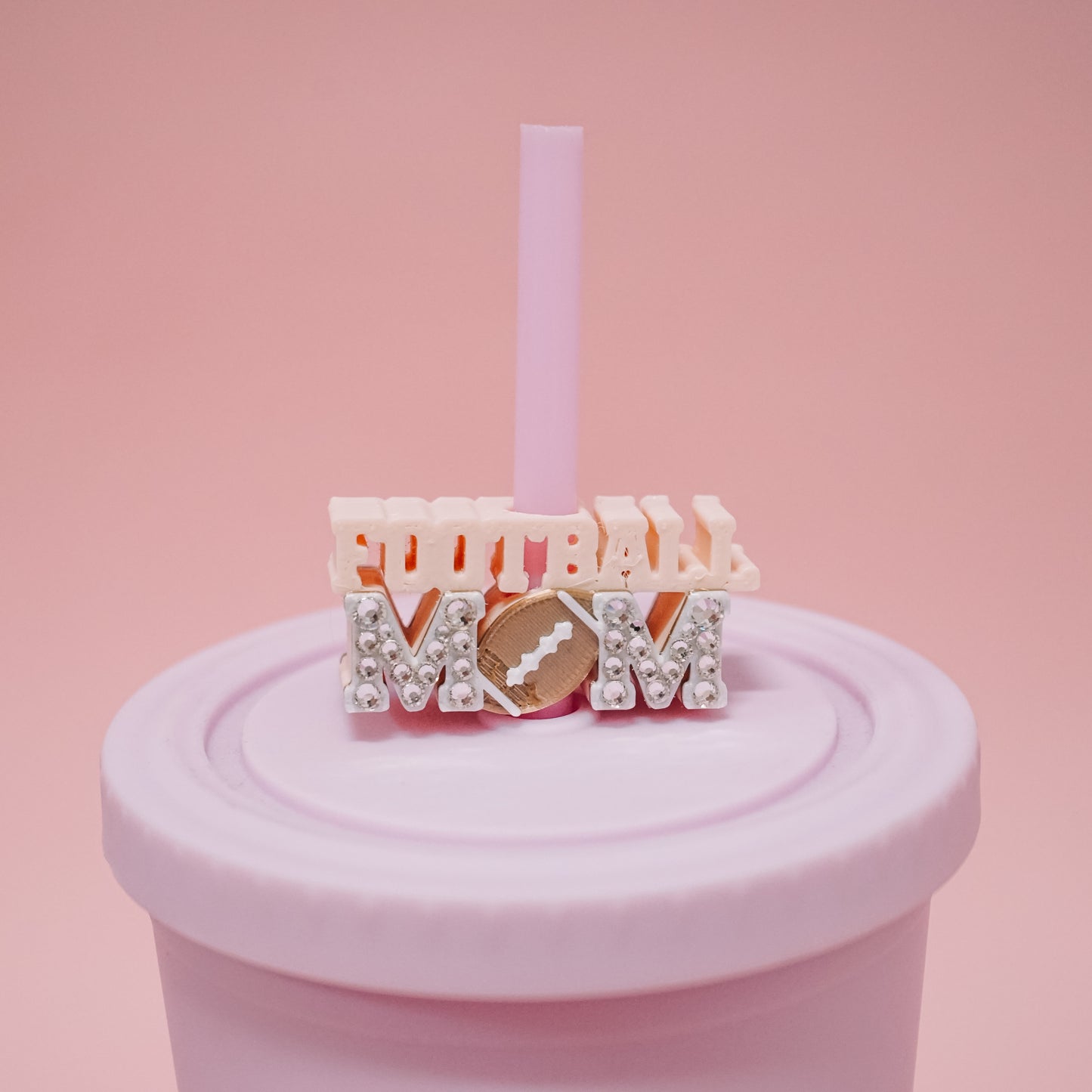 Football Mom Straw Charm